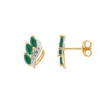 Ohrstecker 750/18 K Gelbgold mit Smaragd