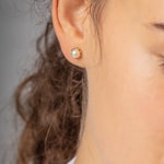 Clous d'oreilles or jaune 750/18 ct avec perle de culture d'eau douce - 8090P