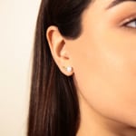 Clous d'oreilles or jaune 750/18 ct avec perles de culture d'eau douce & zircones - 220361.6ZGG