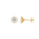 Ohrstecker 750/18 K Gelbgold mit Zirkonia