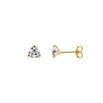 Ohrstecker 750/18 K Gelbgold mit Zirkonia 3-Griff Ø 5mm