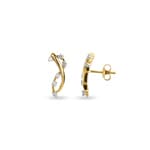 Clous d'oreilles or jaune 750/18 ct avec zircones - PE2874/1-GG