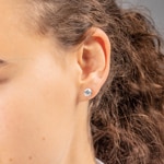 Ohrstecker 750/18 K Gelbgold mit Zirkonia 6-Griff Ø 7mm - 8046.7Z