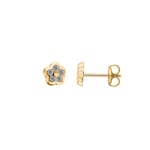 Ohrstecker 750/18 K Gelbgold mit Zirkonia, Blume