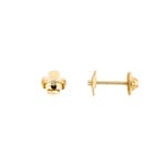 Clous d'oreilles or jaune 750/18 ct avec zircones, Fleur