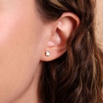 Stud Earrings 750/18 K Yellow Gold with Cubic Zirconia 4mm - 8038.4Z