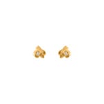 Stud Earrings 750/18 K Yellow Gold Rabbit with Cubic Zirconia - 8015Z
