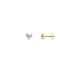 Ohrstecker 750/18 K Gelbgold mit Zirkonia Herz Ø 4mm