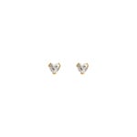 Stud Earrings 750/18 K Yellow Gold with Cubic Zirconia Heart Ø 4mm - 8040.4Z