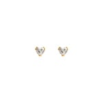 Stud Earrings 750/18 K Yellow Gold with Cubic Zirconia Heart Ø 5mm - 8040.5Z