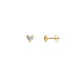 Ohrstecker 750/18 K Gelbgold mit Zirkonia Herz Ø 5mm