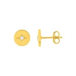 Ohrstecker 750/18 K Gelbgold mit Zirkonia, Kompass