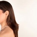 Clous d'oreilles or jaune 750/18 ct avec nacre & zircones, Papillon - 136631.6ZIR