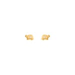 Stud Earrings 750/18 K Yellow Gold Turtle with Cubic Zirconia - 8018Z