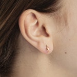 Stud Earrings 750/18 K Yellow Gold Clef - 1163.02737/0001