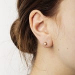 Stud Earrings 750/18 K Yellow Gold Ø 4.0mm with Cubic Zirconia - 1162.02822/0002