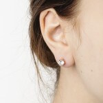 Stud Earrings 750/18 K Yellow Gold Ø 6.0mm with Cubic Zirconia - 1162.03013/0001