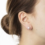 Ohrstecker 750/18 K Gelbgold Ø 7.5mm, Süsswasser-Kulturperle - 1162.03016/0001