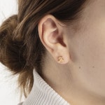 Stud Earrings 750/18 K Yellow Gold Cyclist - 1163.02474/0003