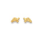 Stud Earrings 750/18 K Yellow Gold, Turtle