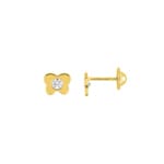 Ohrstecker 750/18 K Gelbgold Schildkröten mit Zirkonia - 8177ZV