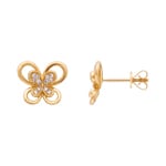 Ohrstecker 750/18 K Gelbgold Schmetterling mit Diamanten 0.11 ct