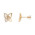 Ohrstecker 750/18 K Gelbgold Schmetterling mit Diamanten 0.15 ct