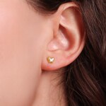 Clous d'oreilles or jaune 750/18 ct Papillon avec nacre - 148861.6NC