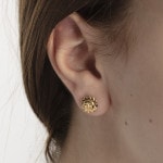 Clous d'oreilles or jaune 750/18 ct Soleil - 1163.02739/0001