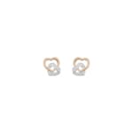 Stud Earrings 750/18 K Rose and White Gold with Diamonds 0.01ct. H/p1 - RZ224CB4