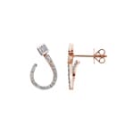 Clous d'oreilles or bicolore 750/18 ct avec diamant 0.31 ct H/si