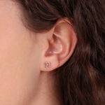 Stud Earrings 750/18 K Rose Gold Cloverleaf with Diamonds 0.20 ct H/si - OR-31785-RG