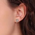 Clous d'oreilles or rosé 750/18 ct Trèfle avec diamants 0.36 ct H/si - OR-45233-RG