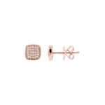 Clous d'oreilles or rosé 750/18 ct avec diamant 0.29 ct H/si