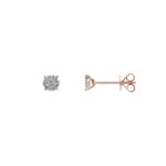 Clous d'oreilles or rosé 750/18 ct avec diamants 0.15 ct H/si