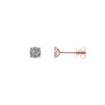 Stud Earrings 750/18 K Rose Gold with Diamonds 0.20 ct H/si