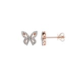 Ohrstecker 750/18 K Roségold mit Diamanten 0.25 ct H/si, Schmetterlinge