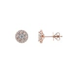 Clous d'oreilles or rosé 750/18 ct avec diamants 0.50 ct H/si