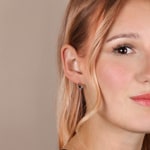 Ohrstecker 750/18 K Roségold mit Saphiren & Diamanten 0.05 ct H/si - OR-45890-SAF-RG