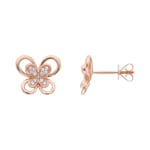 Ohrstecker 750/18 K Roségold Schmetterling mit Diamanten 0.11 ct