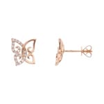 Ohrstecker 750/18 K Roségold Schmetterling mit Diamanten 0.15 ct