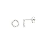 Clous d'oreilles or gris 750/18 ct