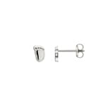 Clous d'oreilles or gris 750/18 ct, Pieds de bébé