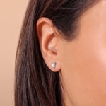 Stud Earrings 750/18 K White Gold Baby Feets - 199501.6W