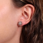 Ohrstecker 750/18 K Weissgold Blume mit Diamanten 0.16 ct H/si - OR-60812-WG