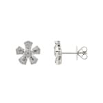 Ohrstecker 750/18 K Weissgold Blume mit Diamanten 0.53 ct H/si