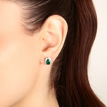 Stud Earrings 750/18 K White Gold, Diamonds 0.56 ct H/si & Emerald 1.31 ct - OR-095813-SMA-WG
