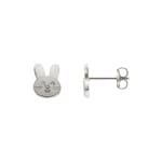 Ohrstecker 750/18 K Weissgold Hasen mit Zirkonia