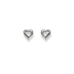 Clous d'oreilles or gris 750/18 ct Cœur - 1263.03559/0003