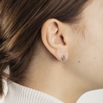 Clous d'oreilles or gris 750/18 ct Cœur - 1263.03559/0003